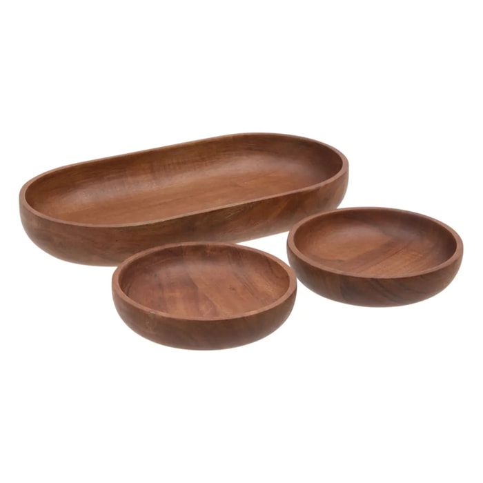 Lot de 3 coupelles Acacia Noah