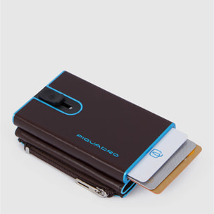 Piquadro Portefeuille compact avec porte-cartes pop-up, porte-monnaie et protection RFID