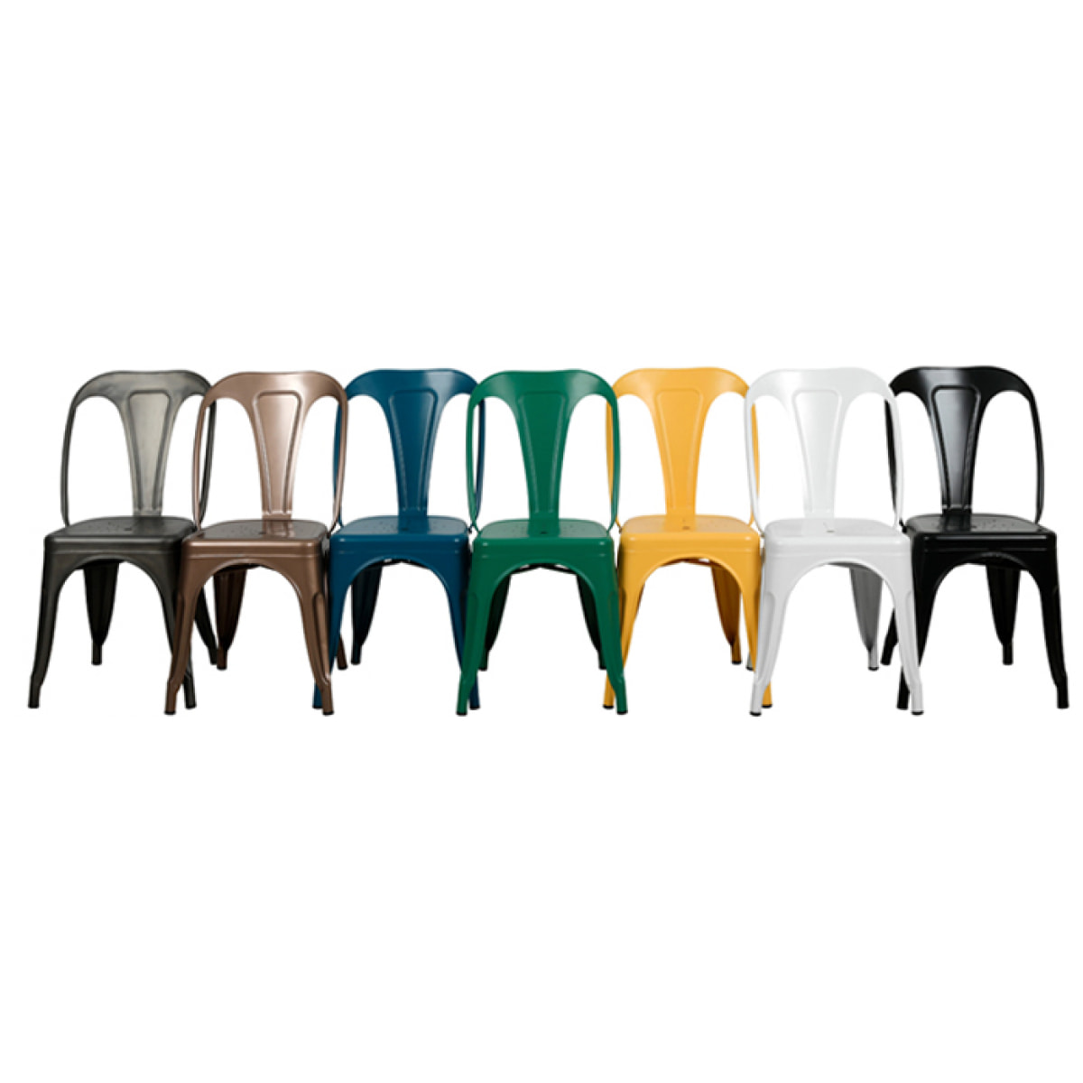 Lot de 2 chaises en métal blanc mat - Indus