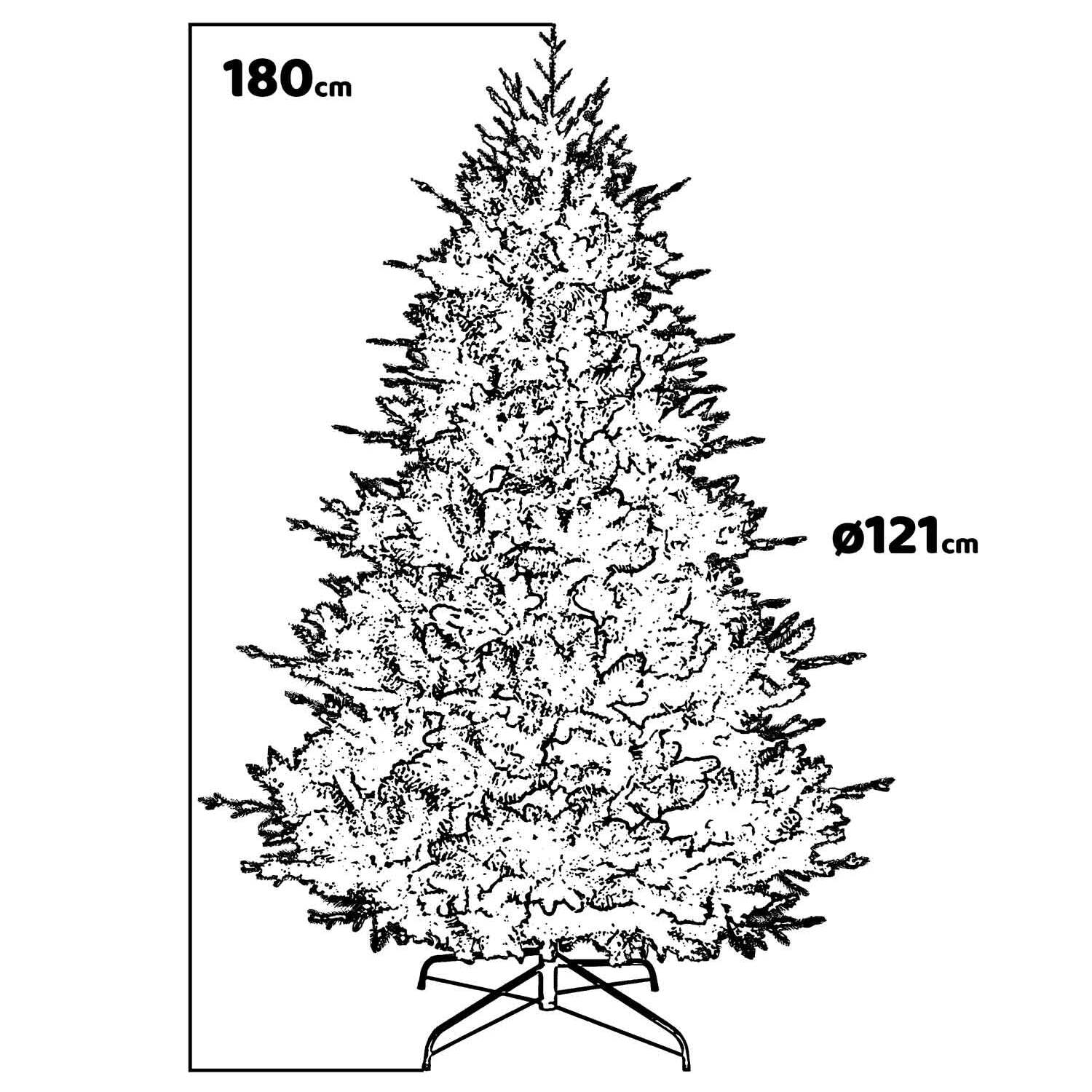 Rockefeller - Albero di Natale effetto realistico in PE e PVC ø121x180H, 1394 rami