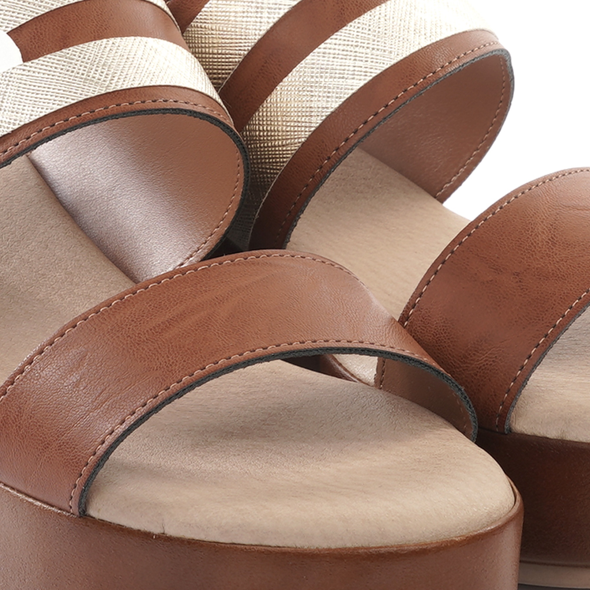 SANDALO ZEPPA DOPPIA FASCIA CUOIO