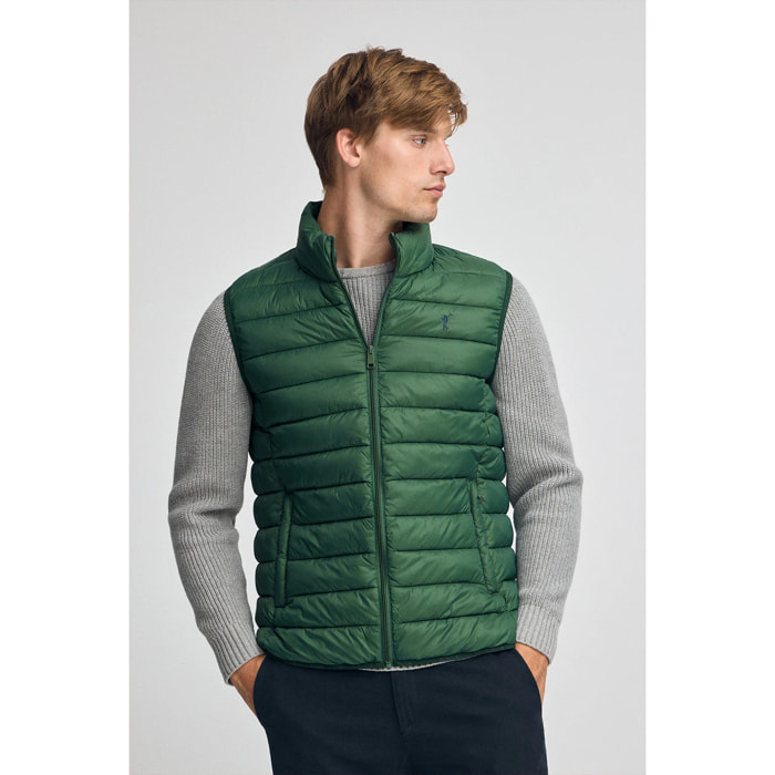 Gilet ultralight verde bottiglia con logo Rigby Go
