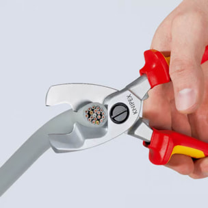 Coupe-câbles KNIPEX à double tranchants - Isolés 1000 V - Ø 20 mm - 95 16 200