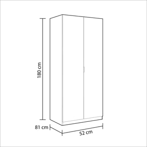 Armadio Guardaroba A 2 Ante Con Asta Appendiabiti E Ripiano Interno Mobile Armadio Salvaspazio Design Moderno Minimal 81 x 52 x 180 Cm Rovere Chiaro
