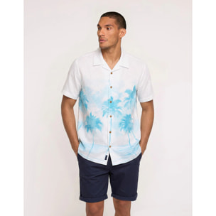 Camisa Tropical Azul y Blanca - Cornell