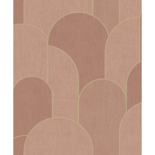 Papier peint arches art déco rose terracotta doré