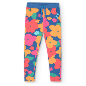 Pantalón felpa flores de niña