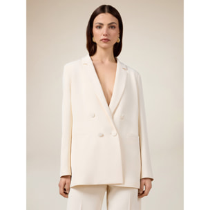 Oltre - Blazer doppiopetto in tessuto crêpe - Bianco