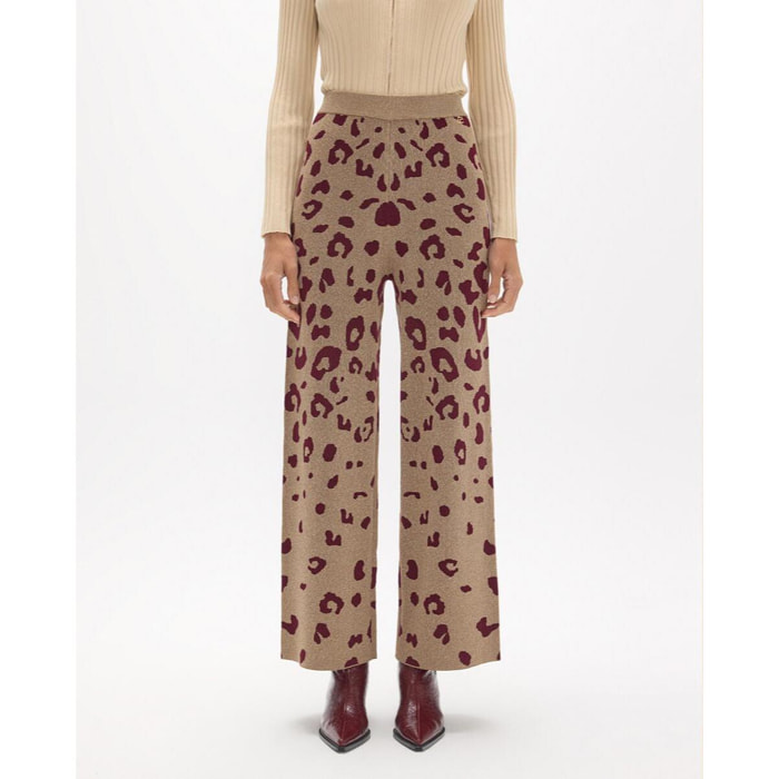 Pantaloni in jacquard di mucca