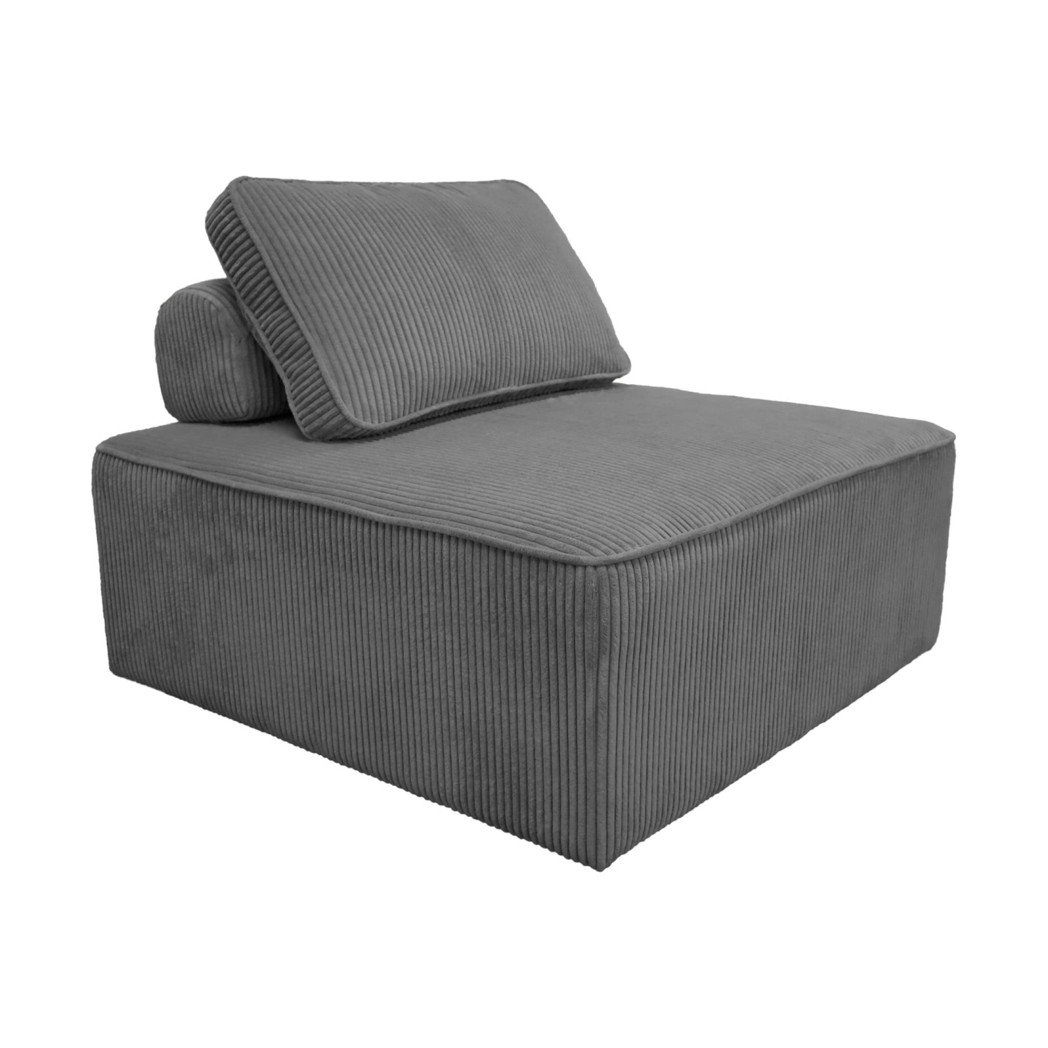 Ensemble chauffeuses LAO pour canapé modulable en velours côtelé 3 places gris foncé