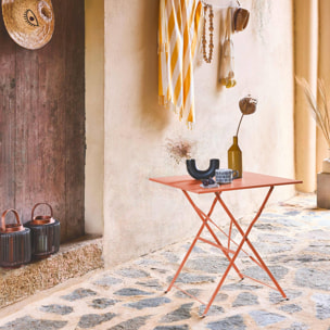 Table de jardin bistrot pliante métal + 2 assises EMILIA