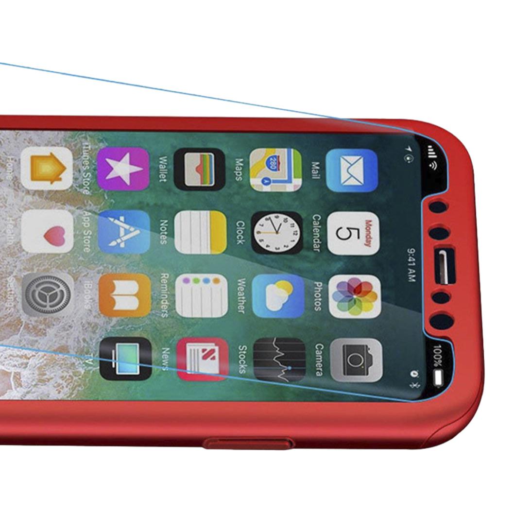 Carcasa full cover y cristal templado para iPhone X