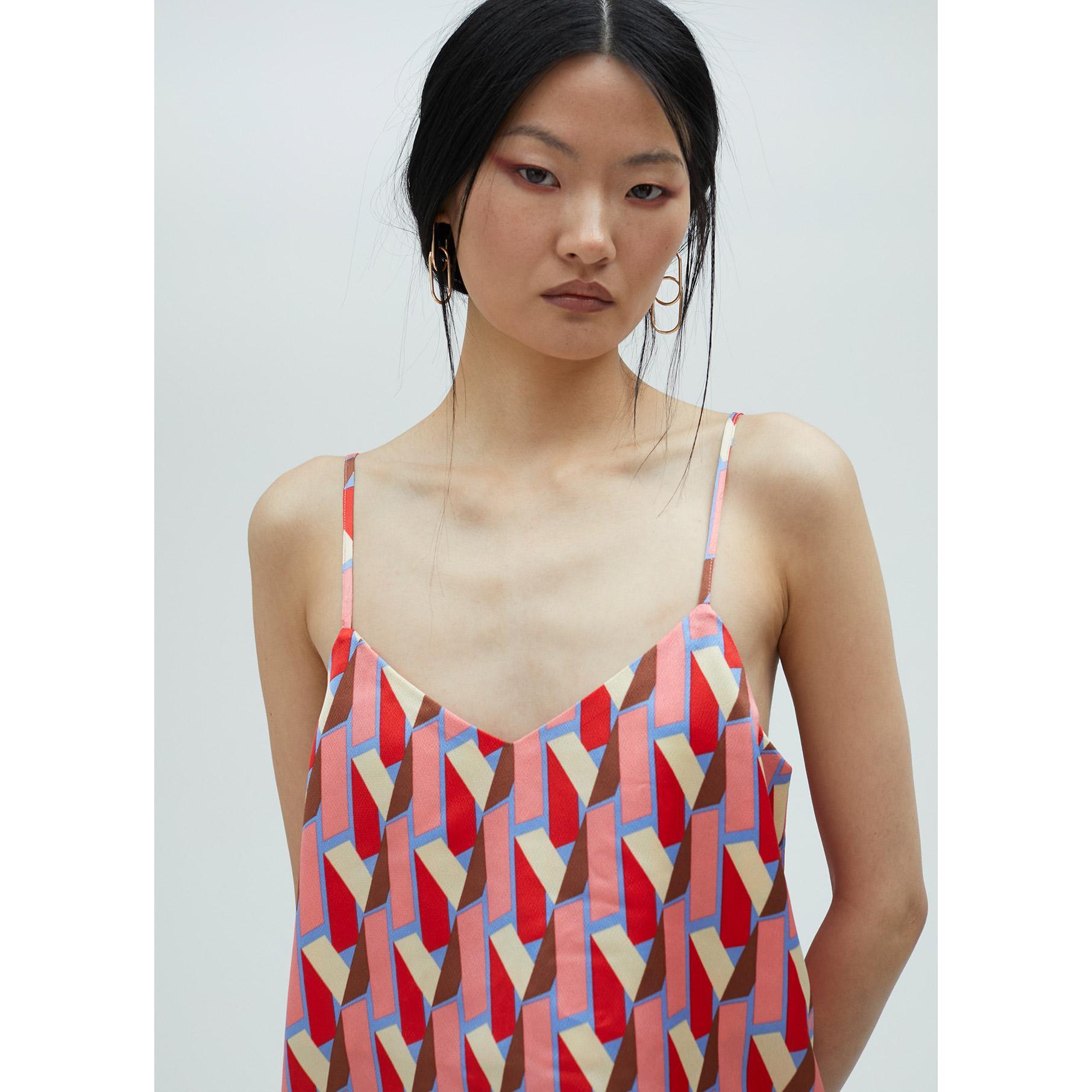 Top stile lingerie stampa loghi