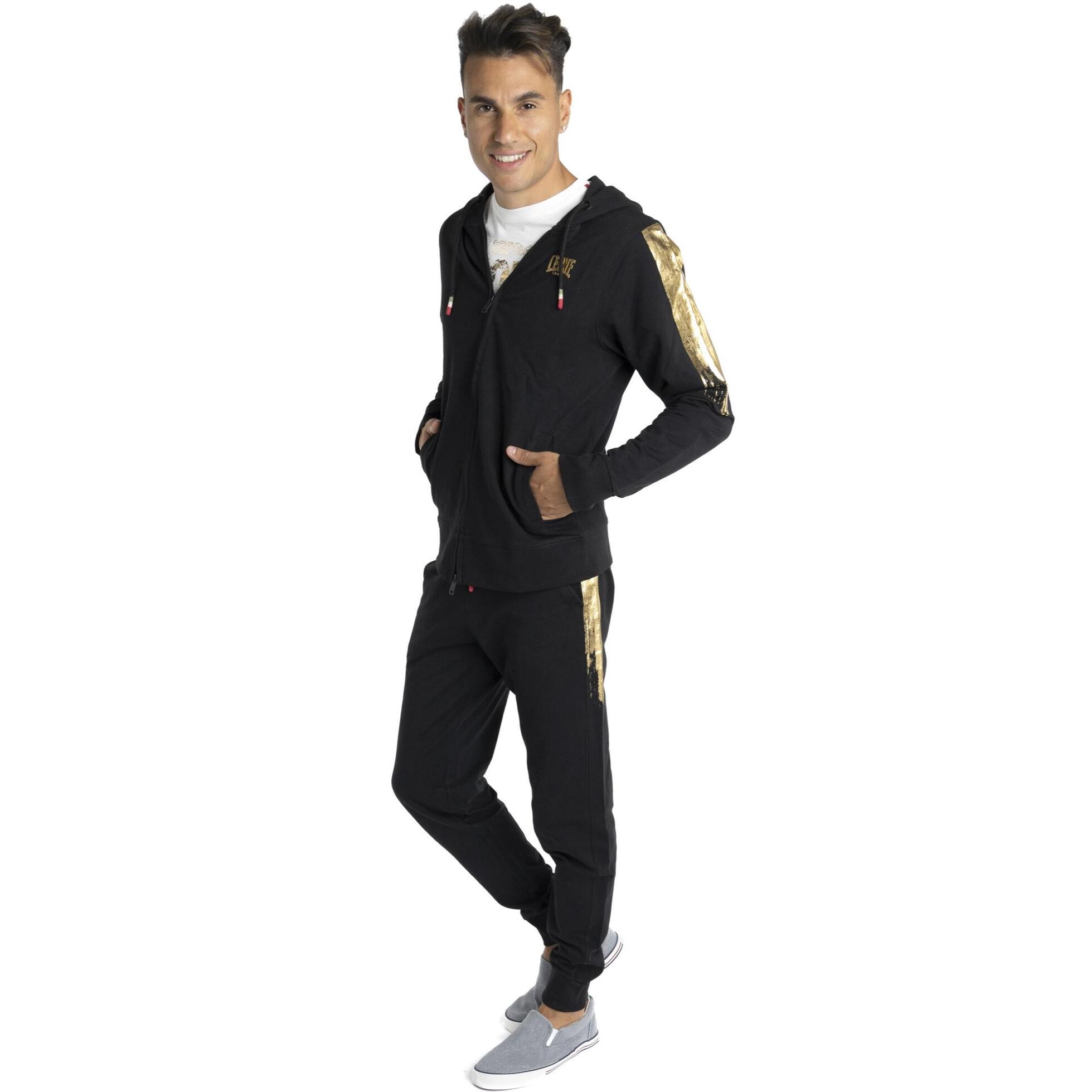 Tuta da uomo con cappuccio e zip Gold Tricolor