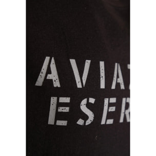 T-shirt Esercito nera in cotone uomo