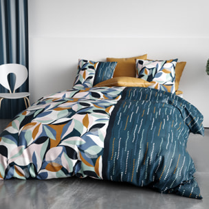 Parure Housse De Couette 3pcs 100% Coton 57 Fils Floris