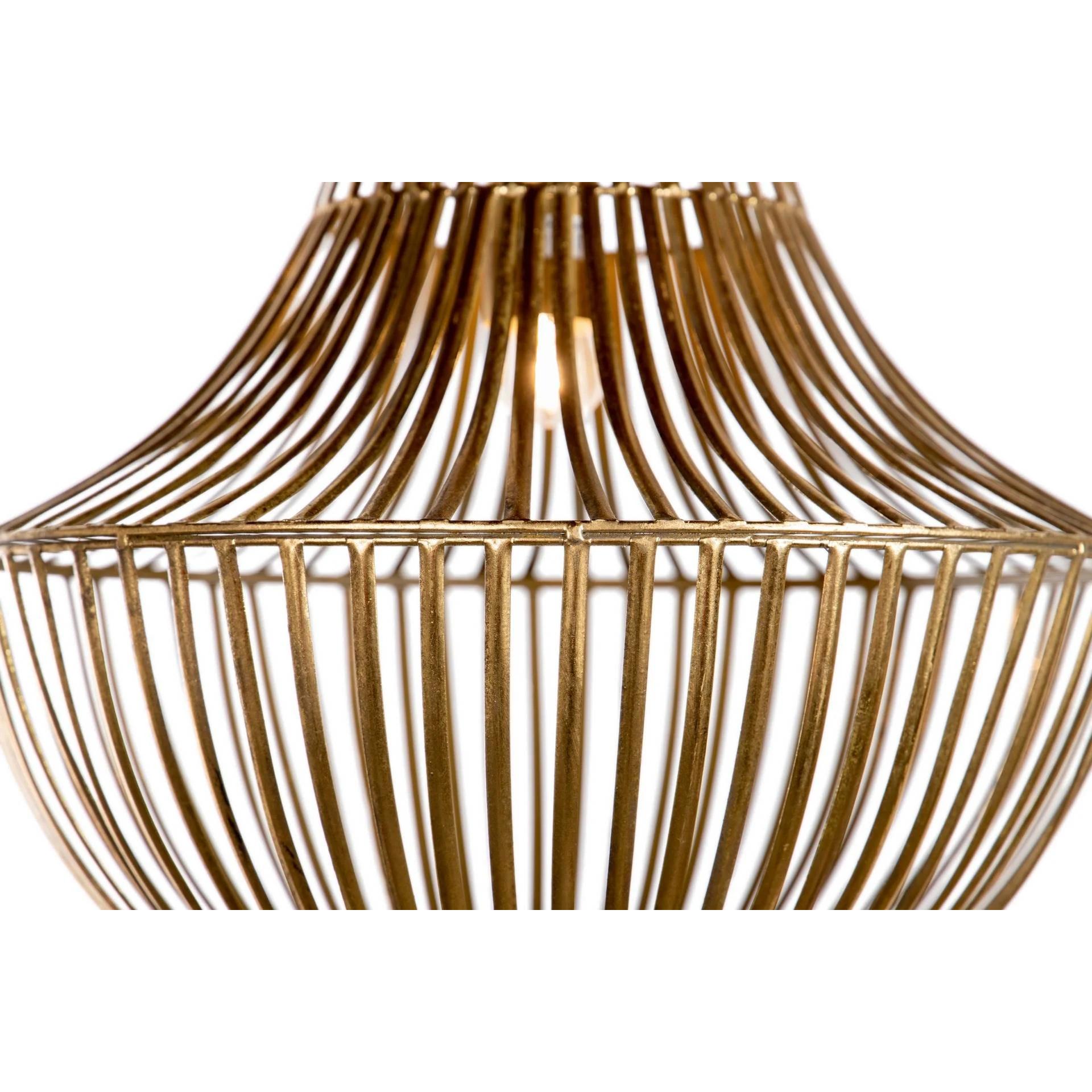 Lampara Techo Metal Dorado-marron 45x45x56 Cm