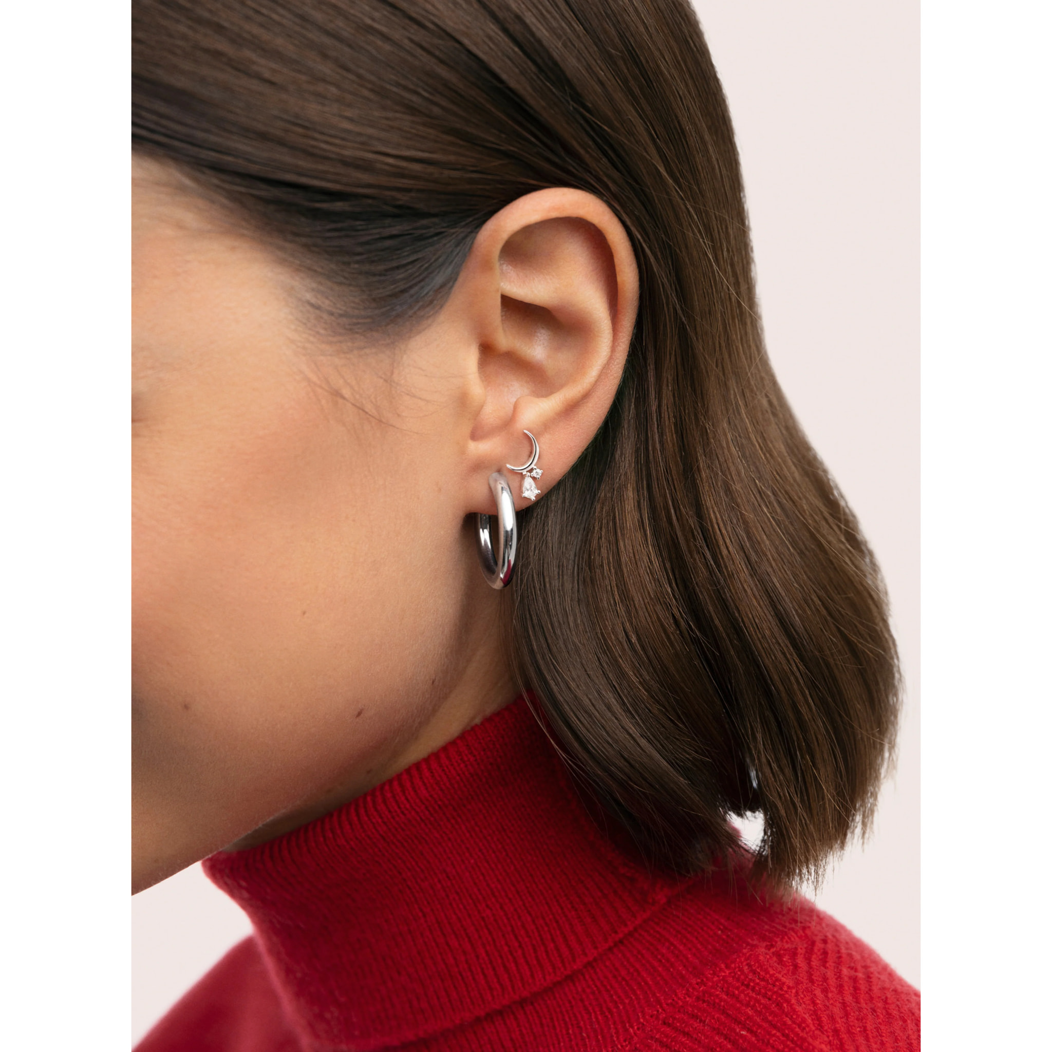 Orecchino Luna Spark Argento