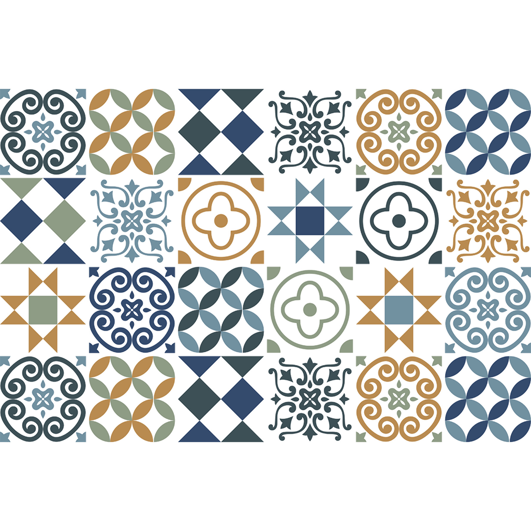 Stickers muraux - Sticker Mural Carrelage adhésif Cuisine Salle de Bain - 24 STICKERS CARRELAGES AZULEJOS HERVIA