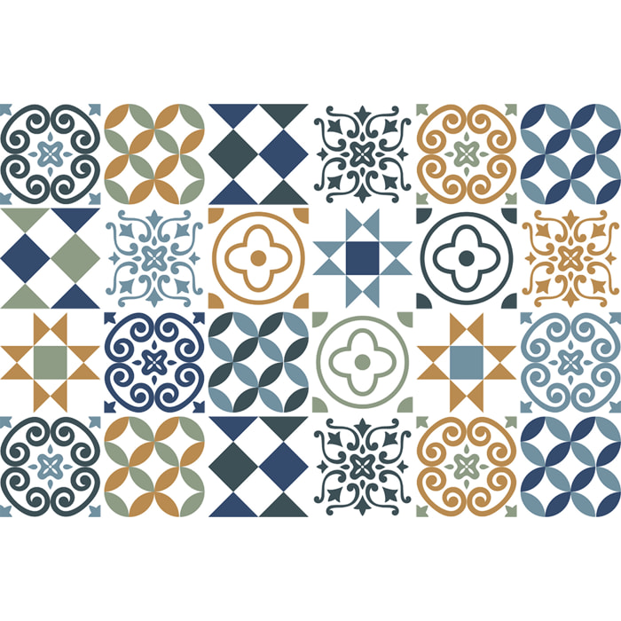 Stickers muraux - Sticker Mural Carrelage adhésif Cuisine Salle de Bain - 24 STICKERS CARRELAGES AZULEJOS HERVIA