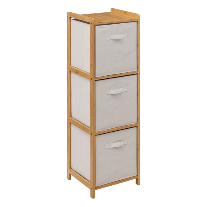 Étagère "Tidy box" avec 3 paniers en bambou marron
