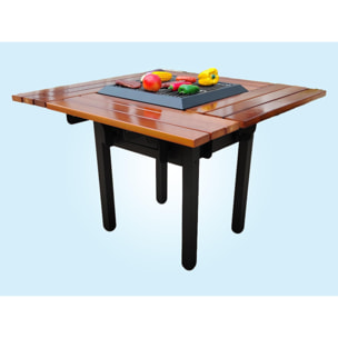 Mesa barbacoa con grill y tablero de madera EFP54 BBQ PURLINE