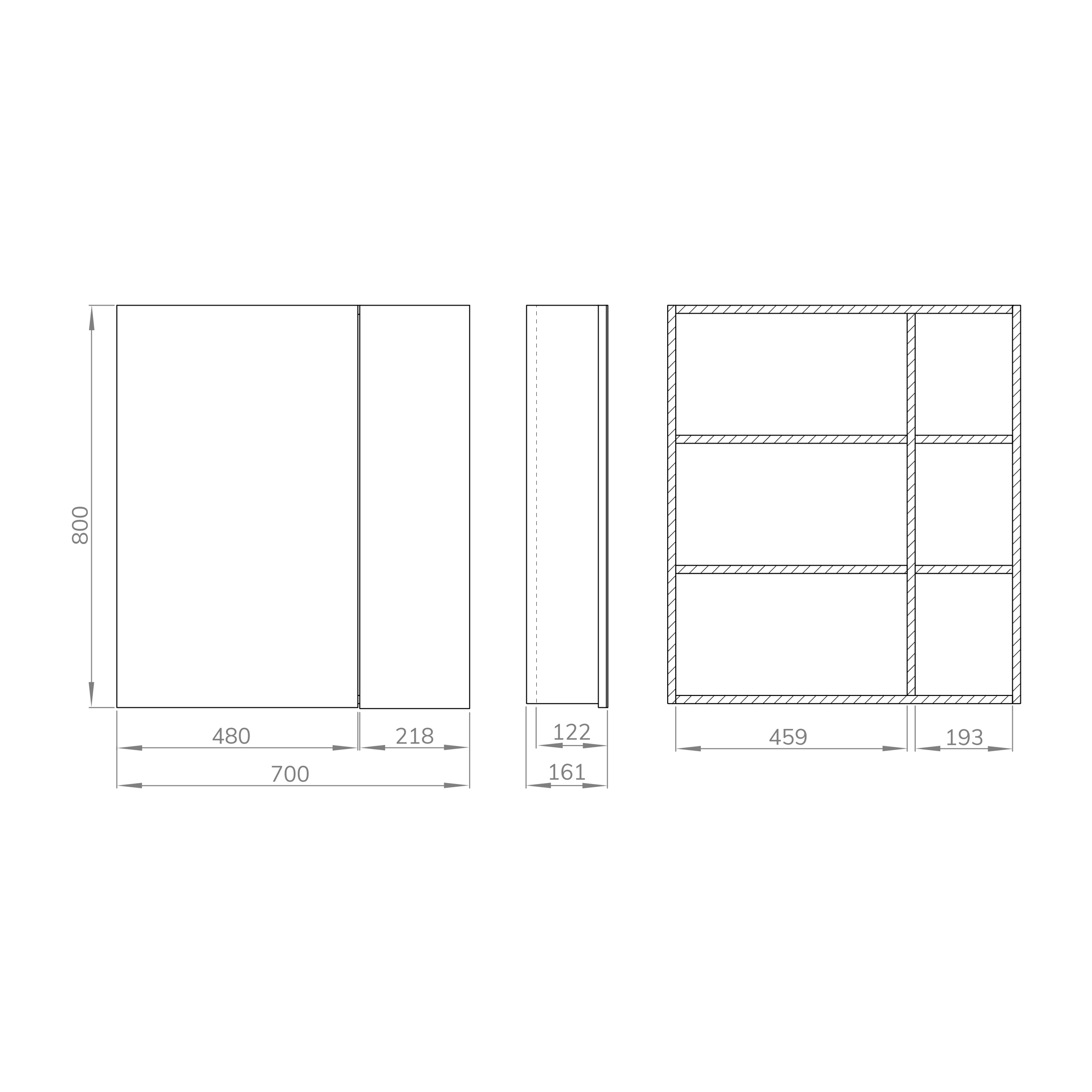 ARMOIRE DE TOILETTE, Alday, 70cm, Bois Nebraska