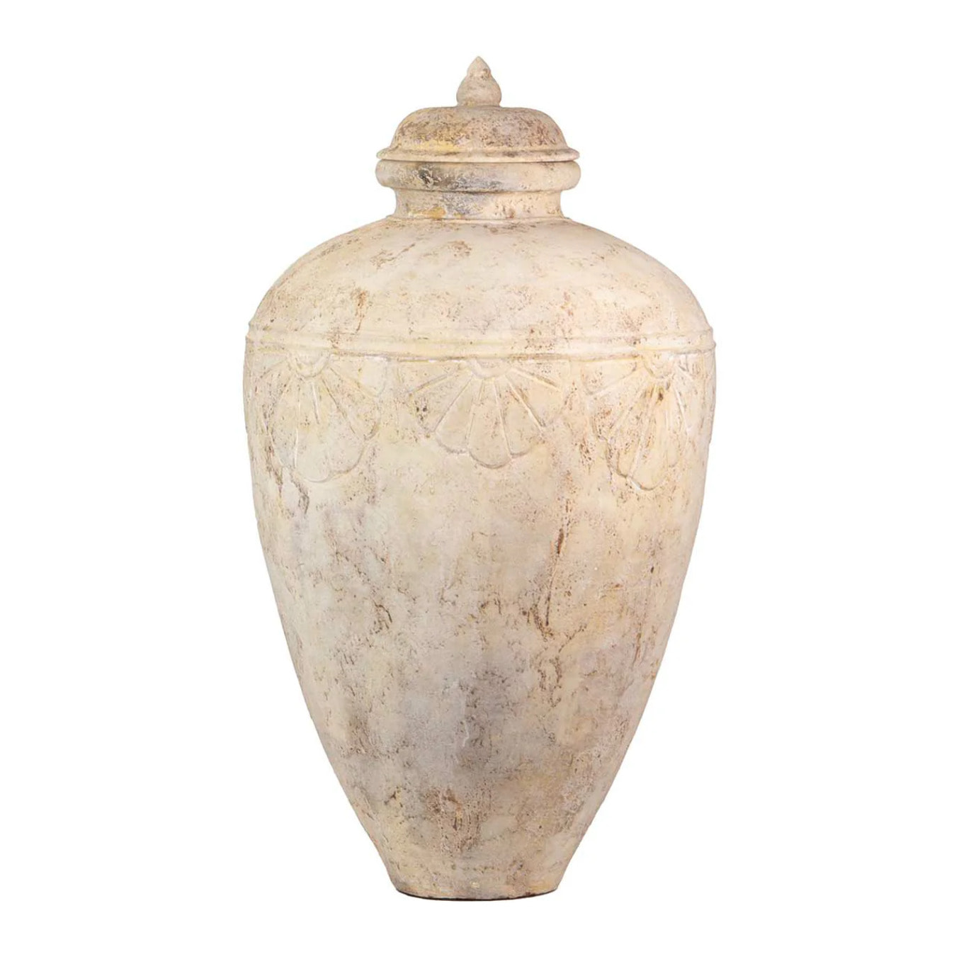 Anfora Terracota Blanco Lavado 76x76x120 Cm