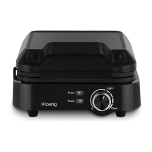 Gofrera compacta H.Koenig, 2 placas 8,5 x 14,5 cm, 1200 W, negra