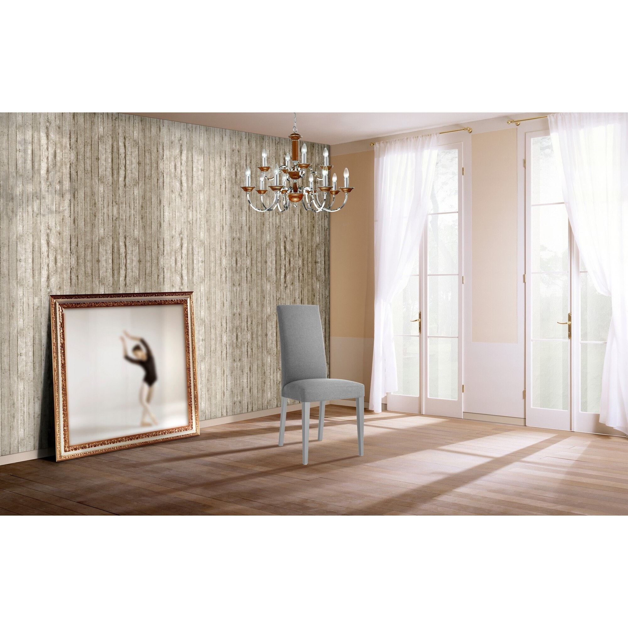 Tomasucci Ensemble de 2 chaises LELLA en tissu gris