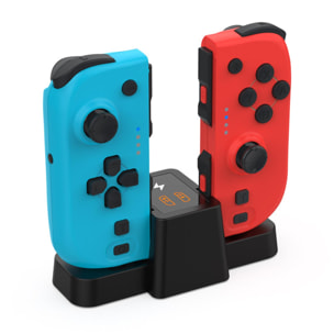 DAM Mandos Bluetooth TNS-1191 tipo Joy-Con compatibles con Nintendo Switch. Batería recargable. Incluye base de carga. 4,8x3,2x10,3 Cm. Color: Azul