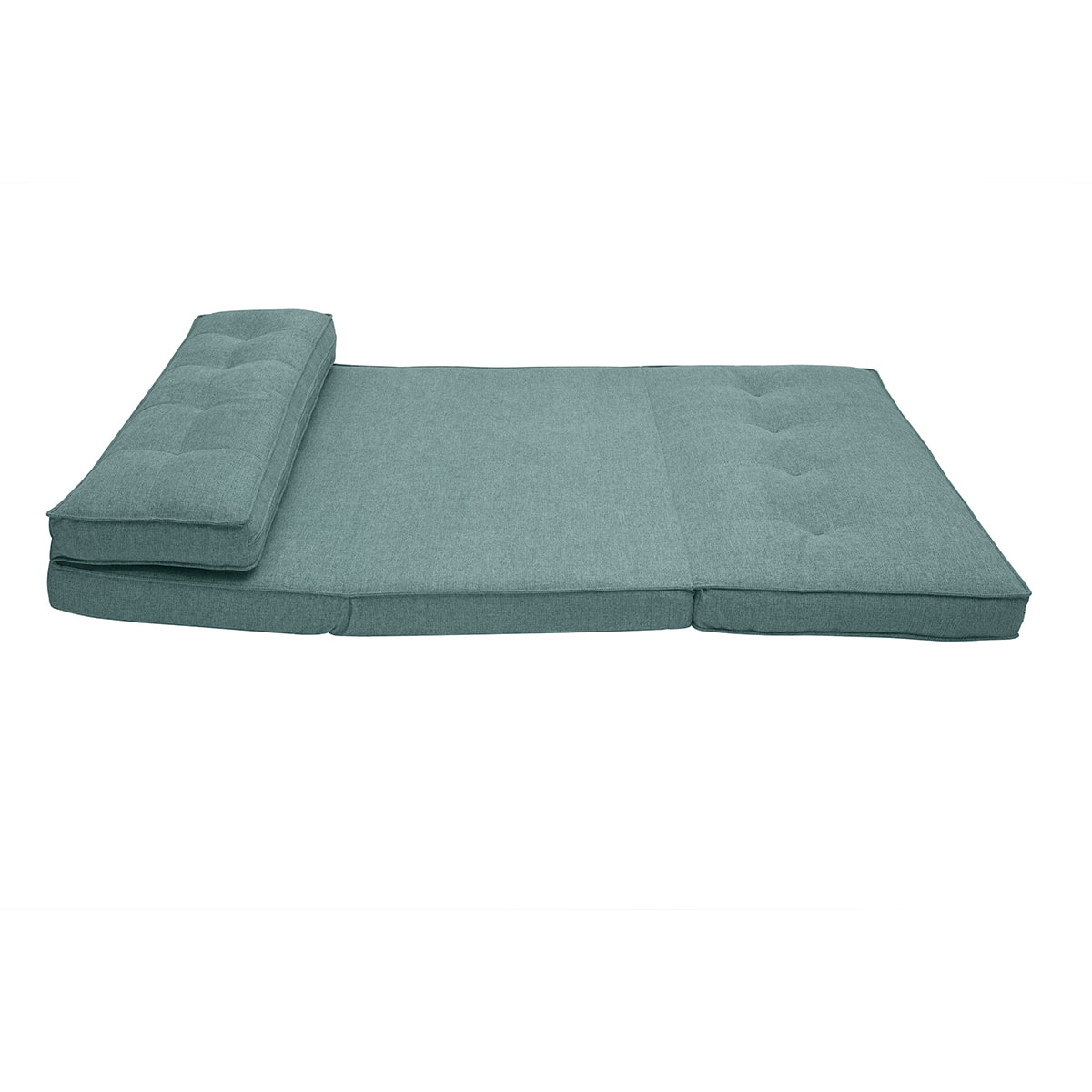 Chauffeuse 2 places convertible en tissu vert de gris SALLY