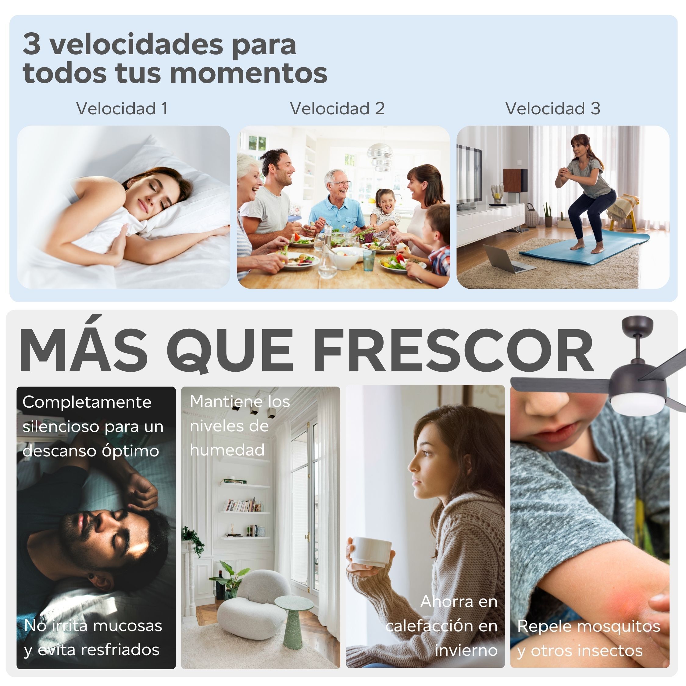 Forlight Ventilador IP20 Klar E27 40W Marrón cobrizo Madera