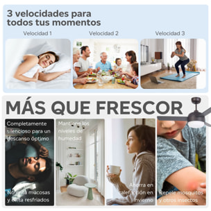 Forlight Ventilador IP20 Klar E27 40W Marrón cobrizo Madera