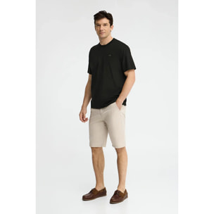 Camiseta negra de corte holgado con parche Polo Club
