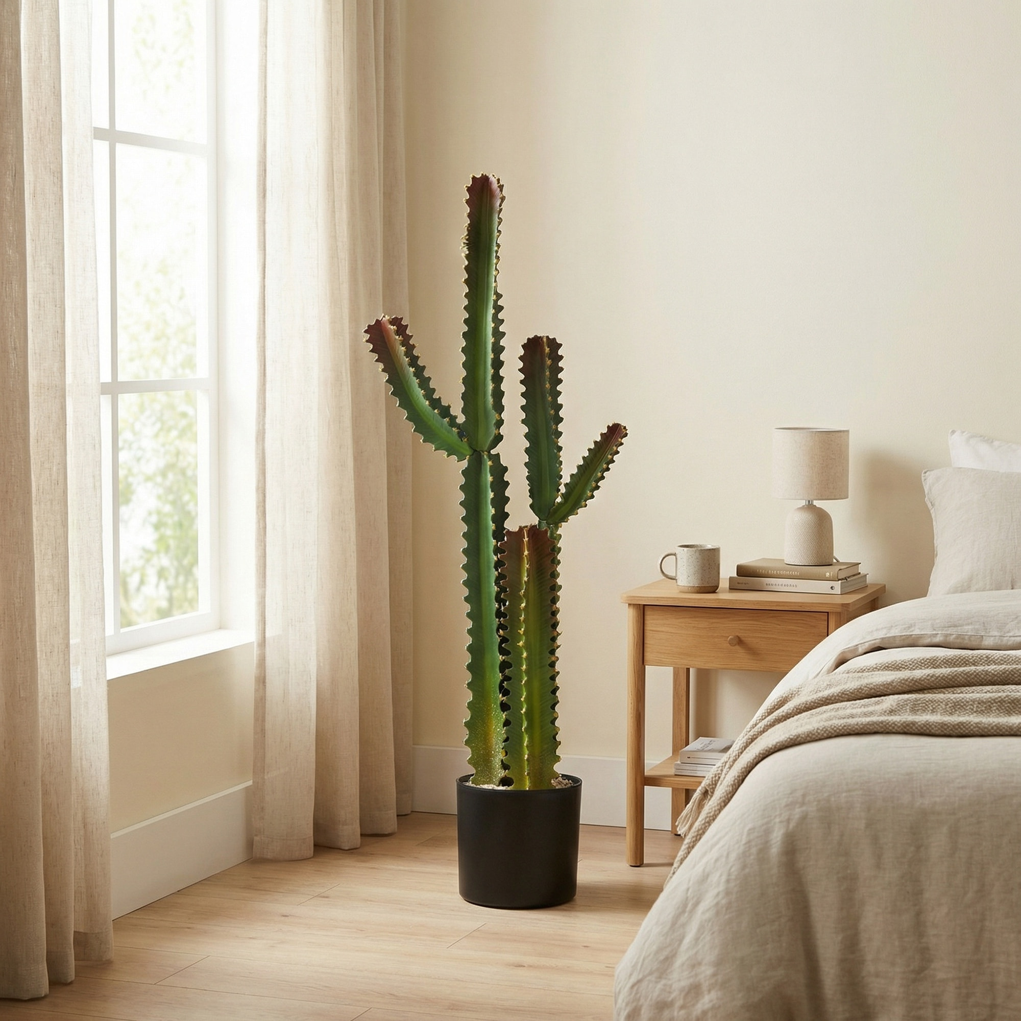 Cactus artificiel grand réalisme plante artificielle grande taille H.111cm vert
