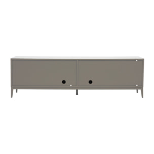 Meuble TV design gris laqué mat avec rangements L180 cm GRAY