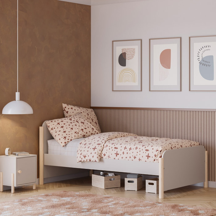 Lit enfant avec tête de lit en bois - BASTIEN