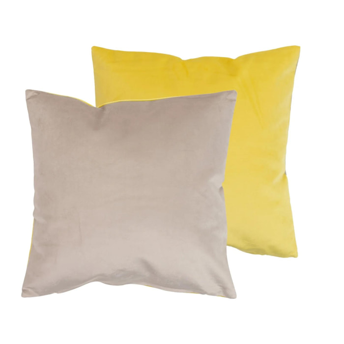 Cojin Velvet Gris Amarillo 45x13x45 Cm