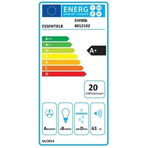 Hotte décorative murale inclinée ESSENTIELB EHI90b