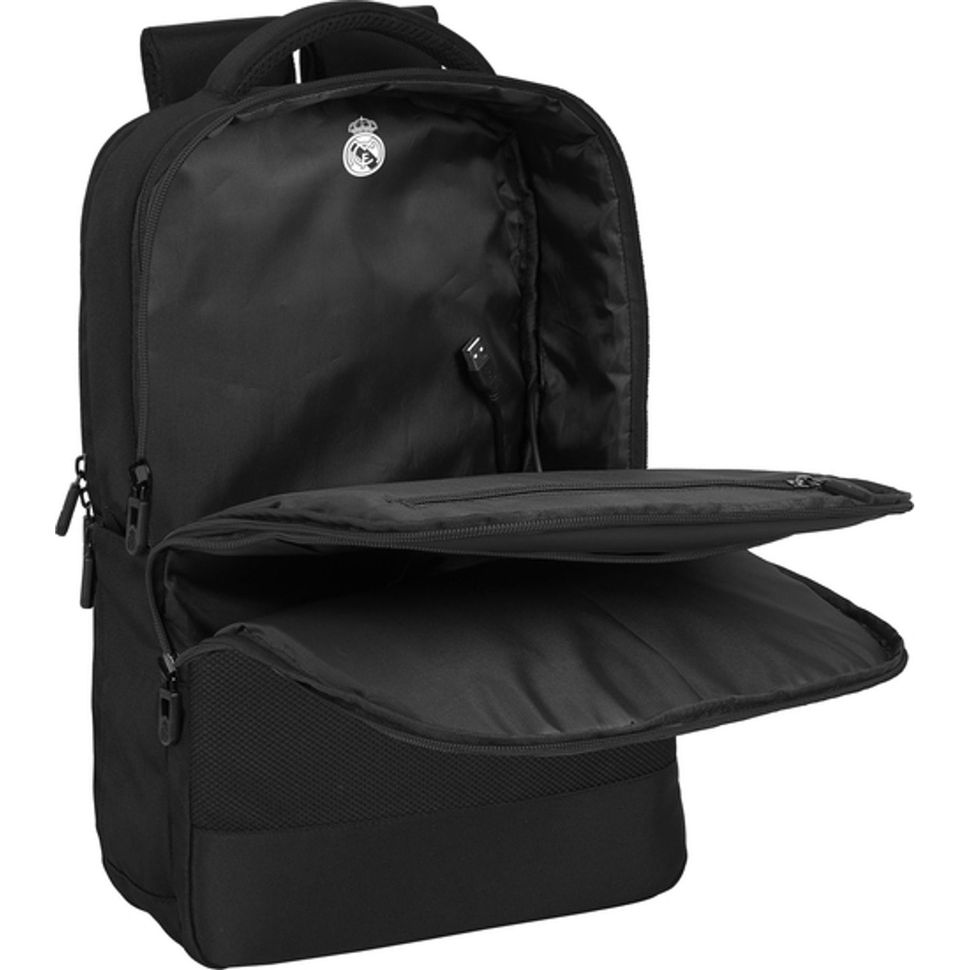 Mochila portatil 15,6"+tablet+usb real madrid premium
