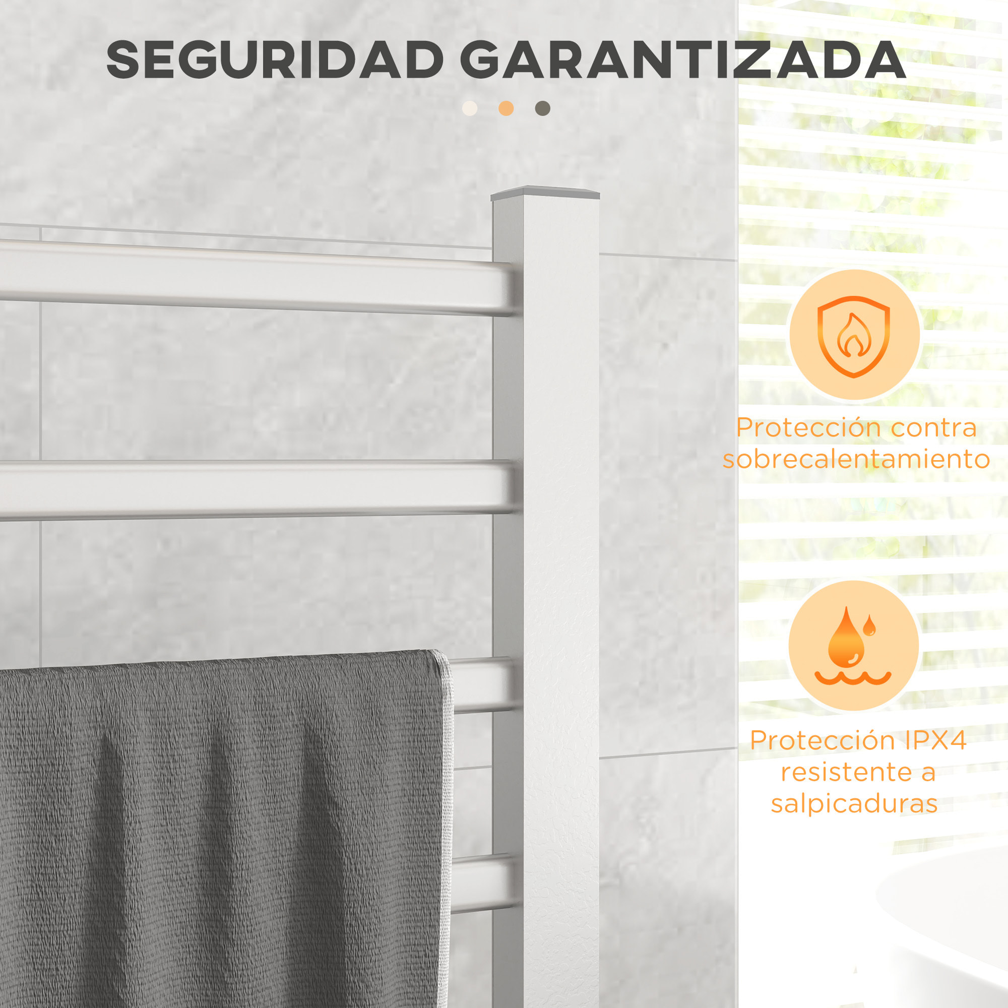 Toallero Eléctrico de Pared o Suelo 150 W Radiador Toallero Eléctrico de Aleación de Aluminio con Función de Temporizador y 8 Barras para Baño 53x35x90 cm Plata