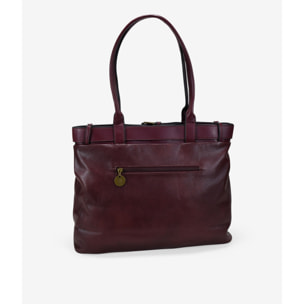 Bolso de hombro burdeos vintage con cinturón