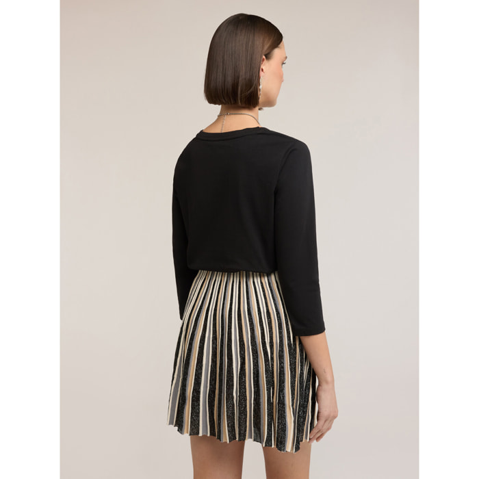 Motivi - Camiseta bimatérica - Negro