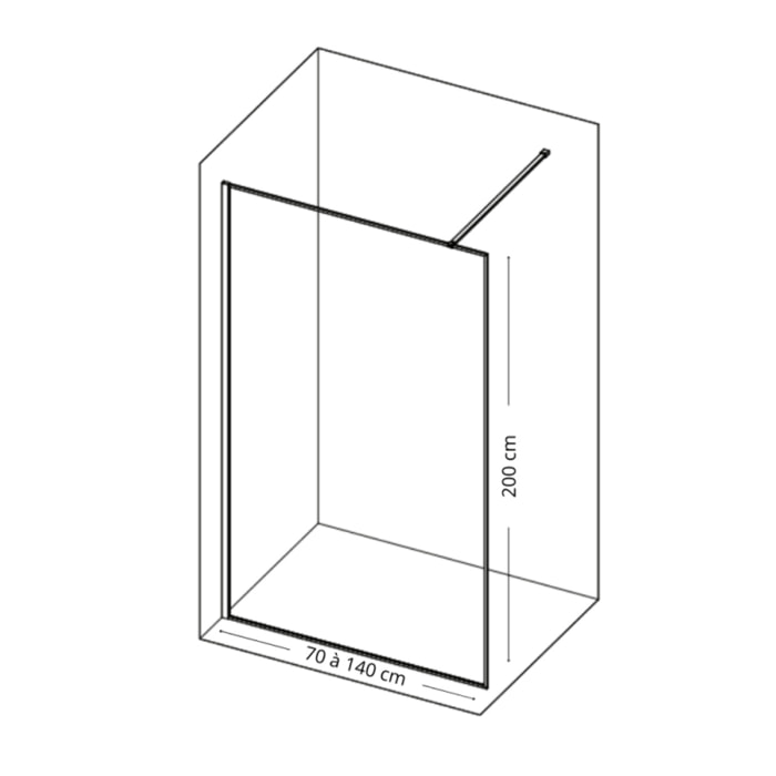 Paroi de douche KINEDO Solo 6+ sérigraphie Cosmos XL 120cm profilé Chromé