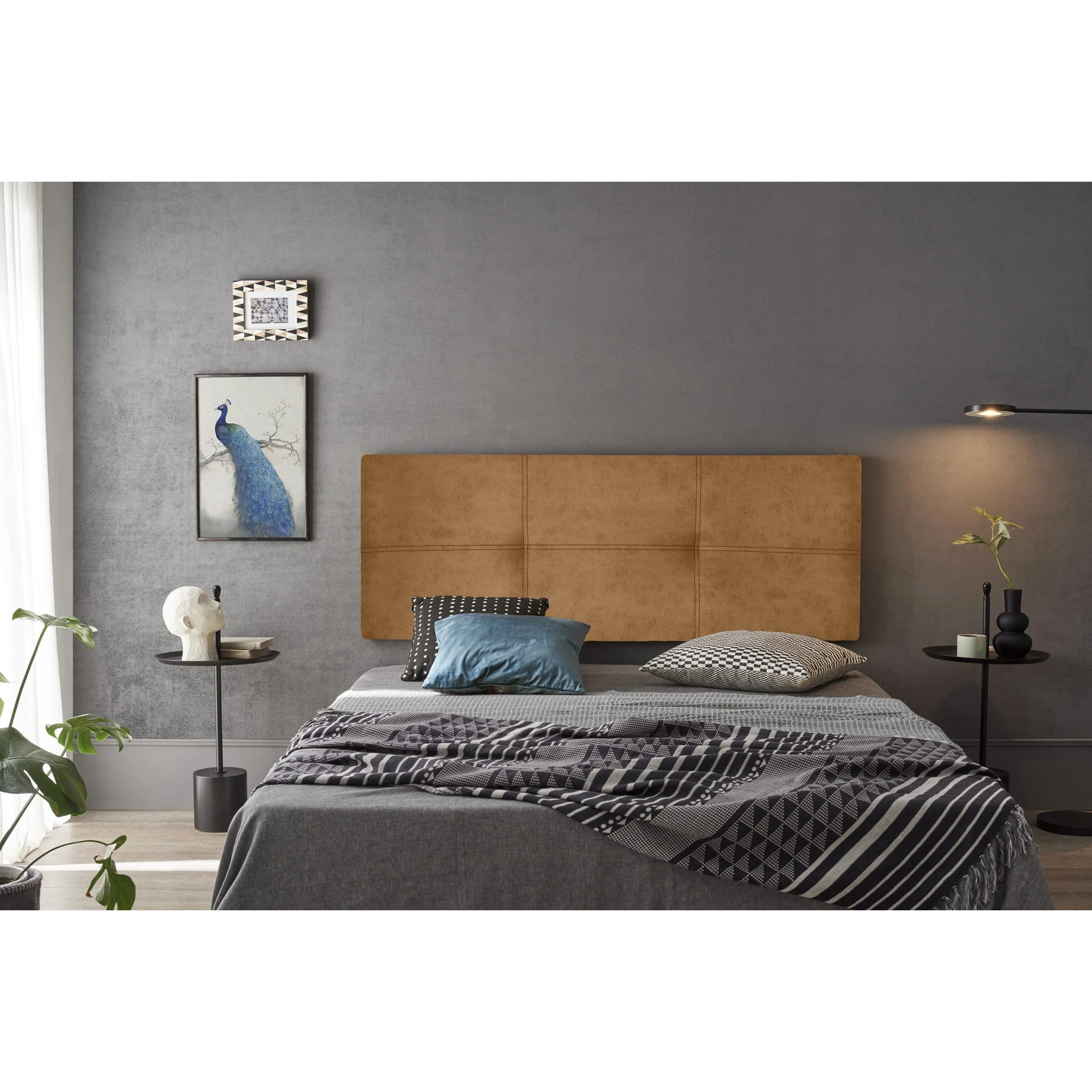 Cabecero Dalia Tela Magnolia Cuero 170