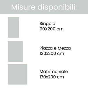 Topper Una Piazza E Mezza, Imbottito con Trapuntatura a Quadri, Lavabile in Lavatrice, con Angoli Elastici