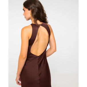 Vestido largo espalda descubierta de mujer