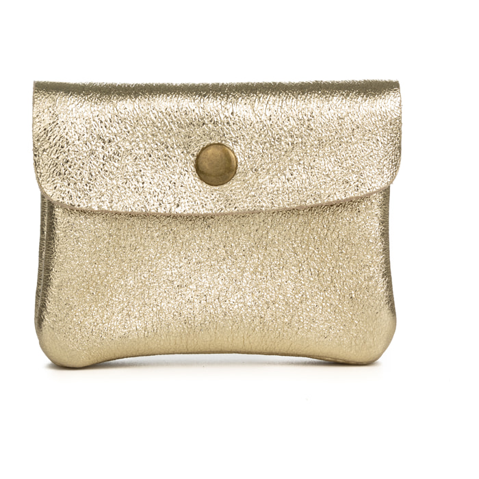 Alpignano monedero mujer. Piel auténtica Gamuza lacada brillante.