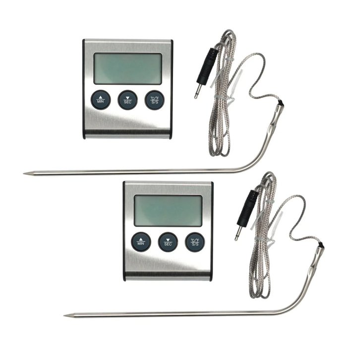 Ensemble de 2 Thermomètres de cuisson digital à sonde Fackelmann